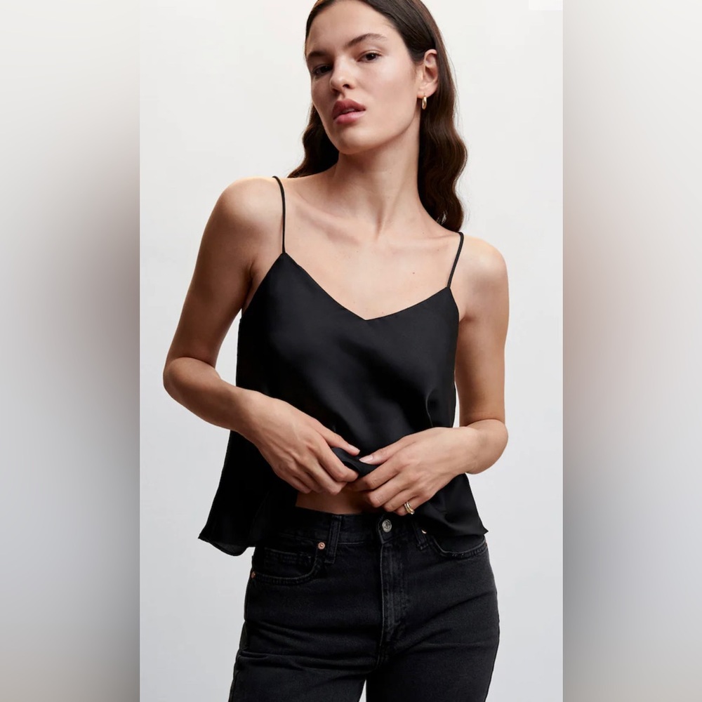 MANGO: SATIN STRAPS TOP
